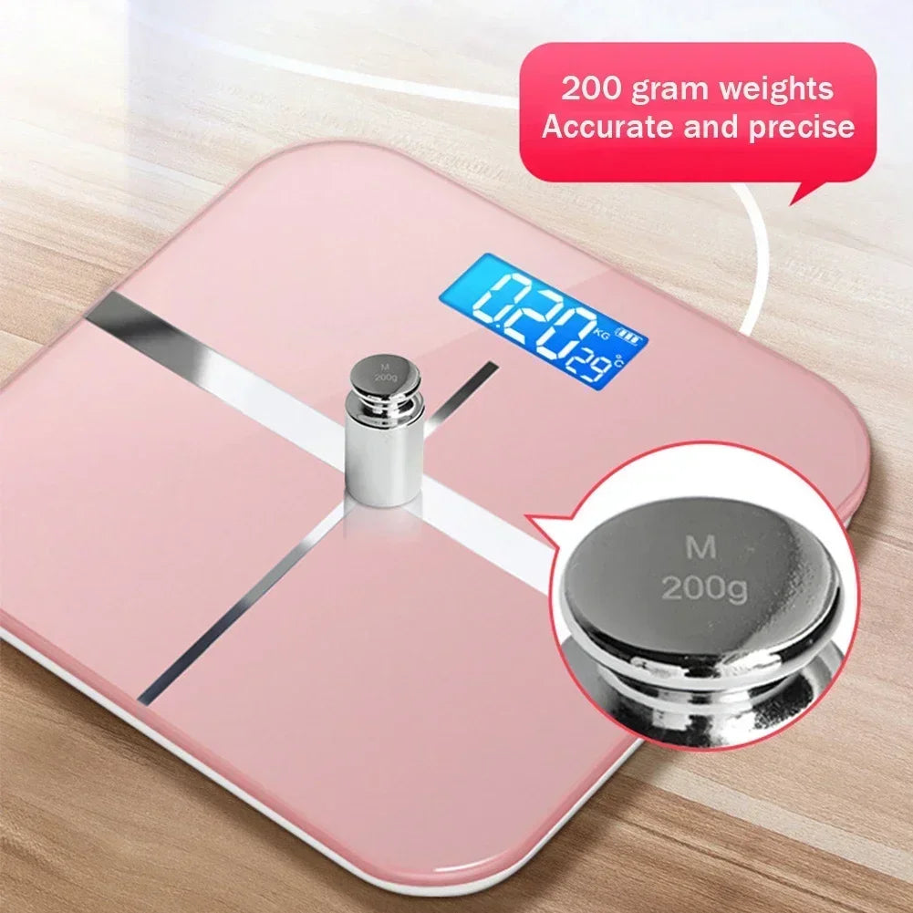 LED Display Weight Loss Weighing Device Smart Body Weight Scale USB Charging Precision Electronic Scale for Home Office Adult