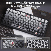 ATTACK SHARK M86 Wireless Mechanical Gaming Keyboard, 75% Gasket Hot Swappable RGB Custom Keyboard, Side Printed PBT Keycaps
