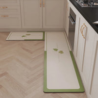 Floral Kitchen Floor Mat Non-Slip Oil Resistant Carpet Diatomaceous Mud Absorbent Foot Mat Home Decoration
