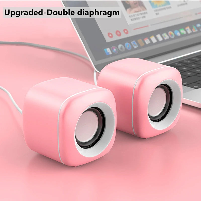 Desktop Wired USB Computer Dual Speaker for Laptop PC Phone 4D Suround Stereo Subwoofer AUX Playback Deep Bass Sound Loudspeaker