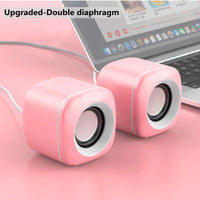Desktop Wired USB Computer Dual Speaker for Laptop PC Phone 4D Suround Stereo Subwoofer AUX Playback Deep Bass Sound Loudspeaker