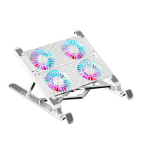 Notebook Stand with 2/4 Fans Foldable Laptop Cooling Fan RGB Silent Gaming Laptop Cooler Fan 7 Height for 11-17.3 Inch Laptops
