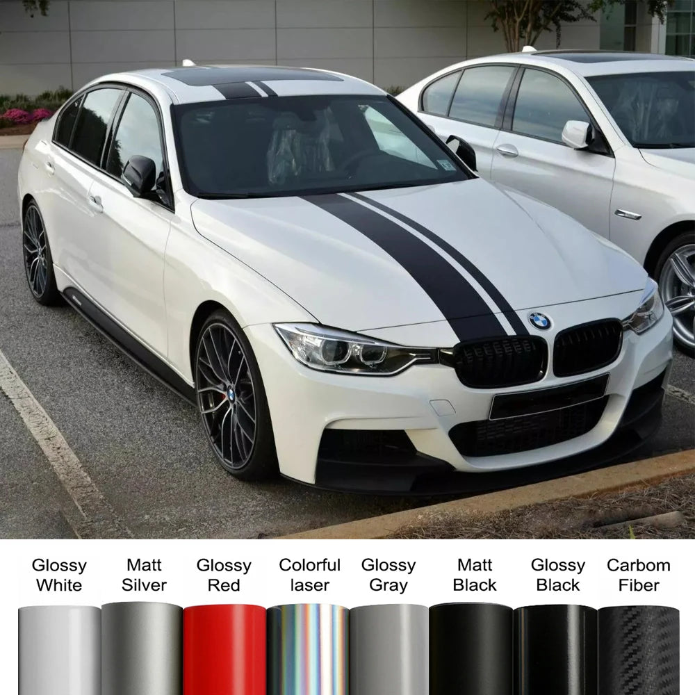 Car Hood Bonnet Roof Trunk Boot Kit Stickers For BMW 3 Series E90 F30 G20 Racing Stripes Vinyl Decals Auto Tuning Accessories