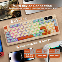 ZIYOU LANG M96 96% Membrane Wireless Gaming Keyboard BT/2.4G Silent Rainbow LED