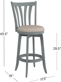 Bar Height Stool, 30" high, Blue Wire Brush