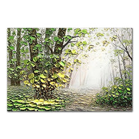 Arthyx,Abstract Texture 3D Gold Tree Landscape Oil Paintings on Canvas,Handmade Wall Art Picture For Living Room Home Decoration