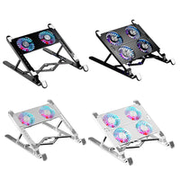 Notebook Stand with 2/4 Fans Foldable Laptop Cooling Fan RGB Silent Gaming Laptop Cooler Fan 7 Height for 11-17.3 Inch Laptops