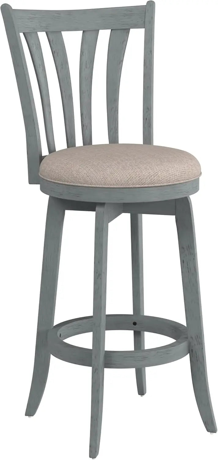 Bar Height Stool, 30" high, Blue Wire Brush