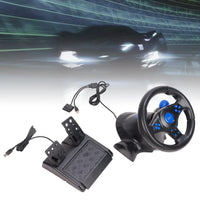 Racing Wheel PC Gaming Racing Wheel 2 Axes 180 Degree Rotation Supports Vibration Multifunctional for PS2