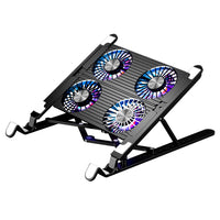 Notebook Stand with 2/4 Fans Foldable Laptop Cooling Fan RGB Silent Gaming Laptop Cooler Fan 7 Height for 11-17.3 Inch Laptops