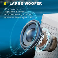 Powerful 10W Wireless Portable Bluetooth Speaker With Dual Microphone Sound Outdoor Family Party Karaoke Subwoofer Boom Box