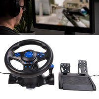 PC Gaming Racing Wheel Gaming Steering Wheel 180 Degree Rotation Multifunctional 3 in 1 Game Racing Wheel with Pedals for PC