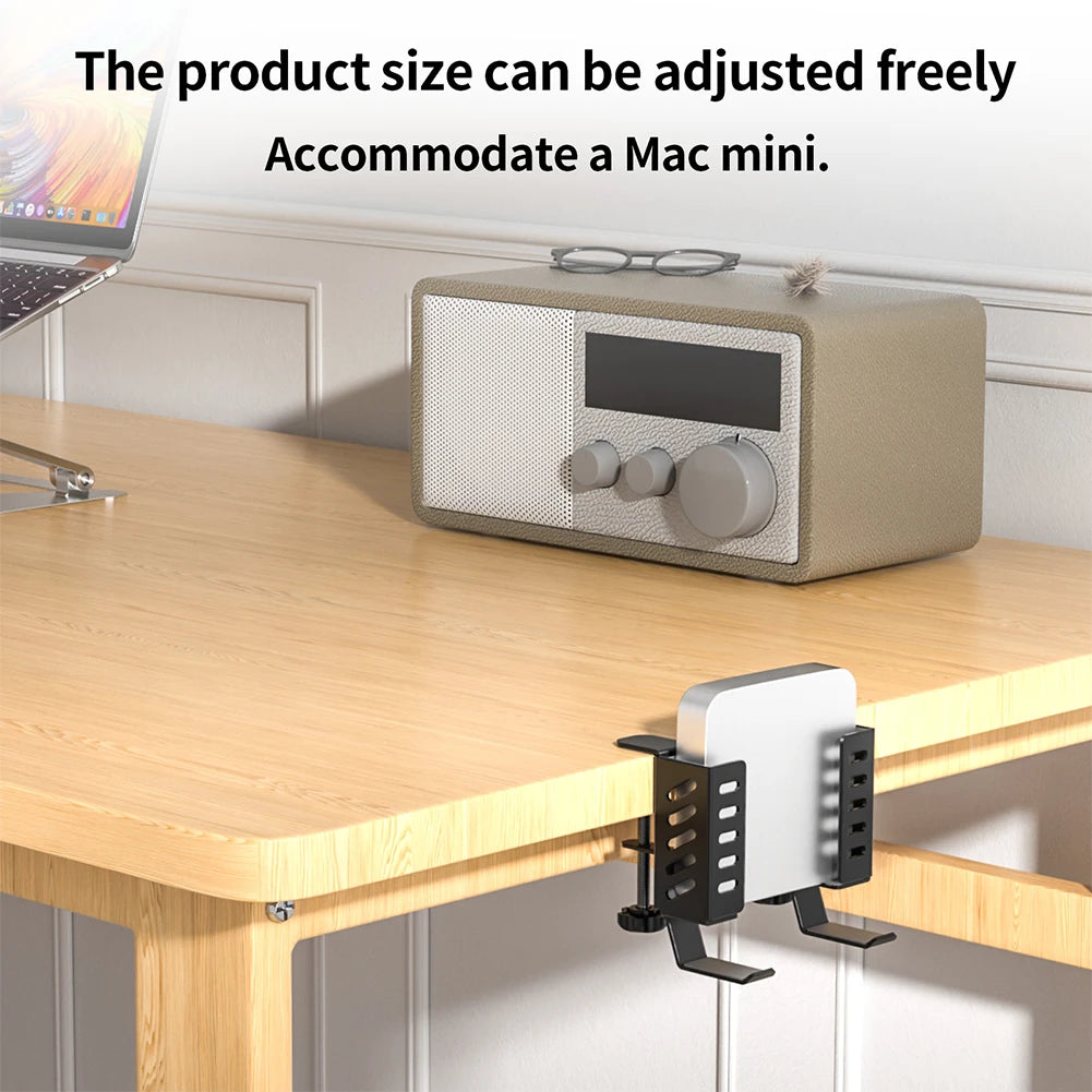 Desk Side Laptop Holder No Drill Desk Side Storage Organizer Side Desk Laptop Mount Clamp on Desk Organizer