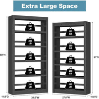 Two weight rack illustrations with dimensions labeled, showing 'Extra Large Space' at the top.