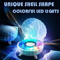 Cute Wireless Blue Tooth Shell Speaker Fashion Shell Surround Sound Speaker Portable Stereo Speakers With LED Light For Gifts