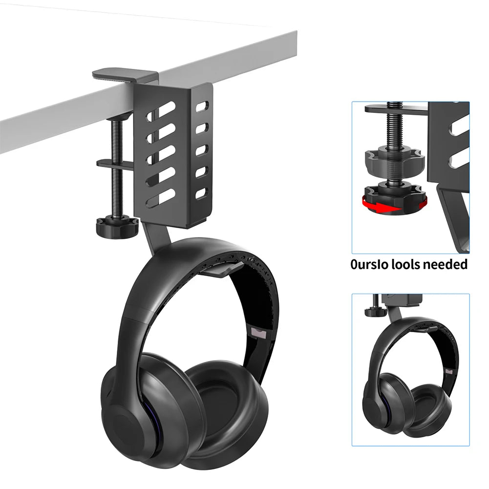 Desk Side Laptop Holder No Drill Desk Side Storage Organizer Side Desk Laptop Mount Clamp on Desk Organizer