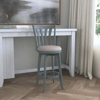 Bar Height Stool, 30" high, Blue Wire Brush