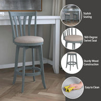 Bar Height Stool, 30" high, Blue Wire Brush