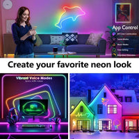 Neon Led Lights Strip 24V Rgb Neon Flexible Tape Control With Bluetooth App15M 10 M 20M 30 Meters Children'S Room Led Wall Light