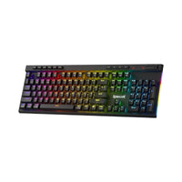 RGB keyboard with rainbow backlighting on a white background