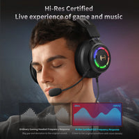 Edifier G35 PC Gaming Headset USB Over-Ear Headphone with 7.1 Hi-Res Surrounding Sound RGB Light for PC PS4 Gaming Accessories