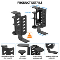 Desk Side Laptop Holder No Drill Desk Side Storage Organizer Side Desk Laptop Mount Clamp on Desk Organizer