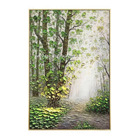 Arthyx,Abstract Texture 3D Gold Tree Landscape Oil Paintings on Canvas,Handmade Wall Art Picture For Living Room Home Decoration