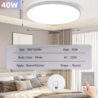 Black Led Ceiling Lamp 220V Dustproof Ceiling Panel Lamp Indoor Bathroom Lamp for Living Room Decor Ultra-thin LED Ceiling Light