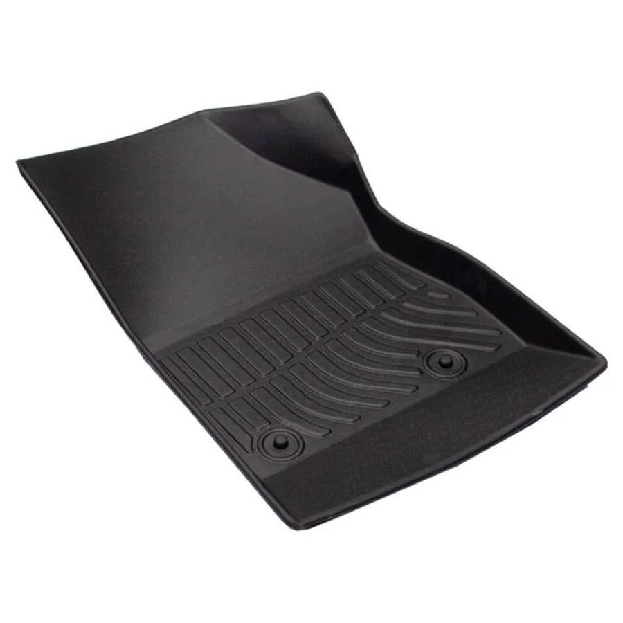 Black car floor mat on a white background