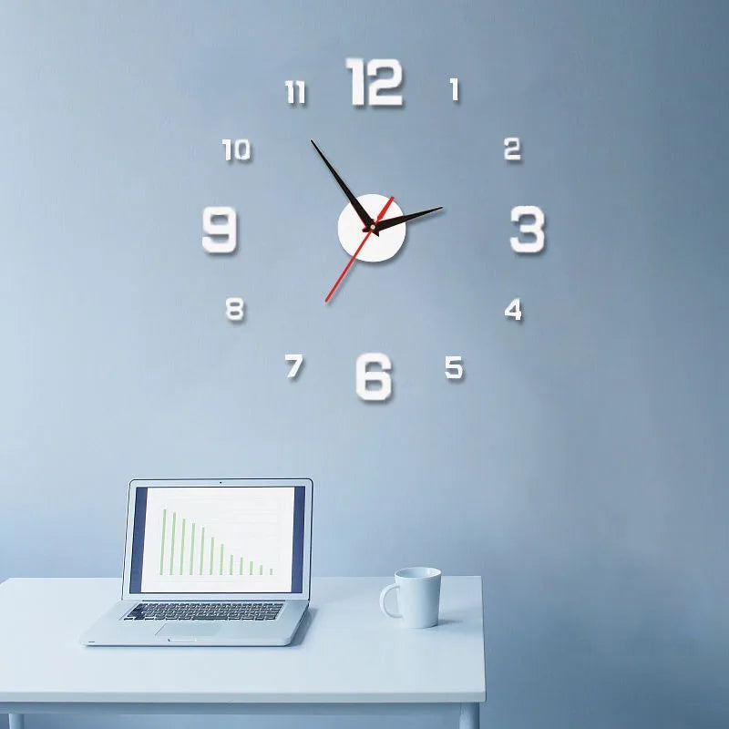Simple and Creative Night Light Silent DIY Wall Clock, Living Room and Bedroom Silent Clock,  Wall Home Decoration Clock ﻿