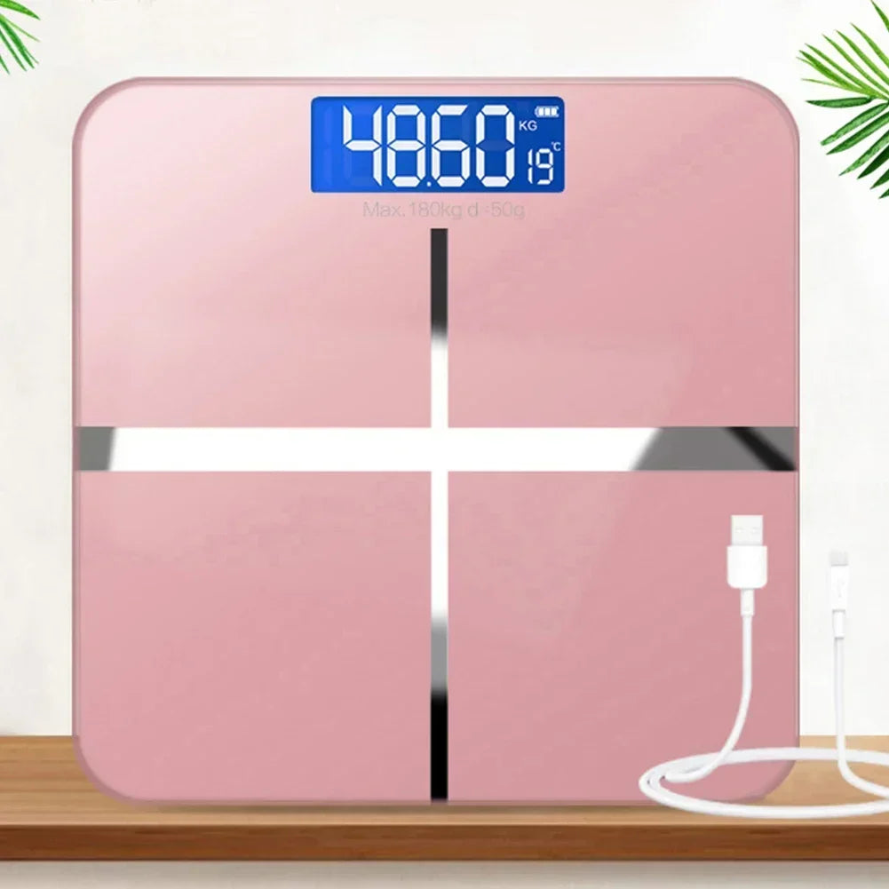 LED Display Weight Loss Weighing Device Smart Body Weight Scale USB Charging Precision Electronic Scale for Home Office Adult