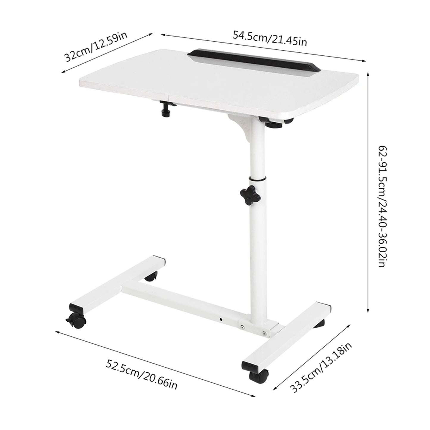 Portable Multifunctional Removable Laptop Desk with Wheels Bed Sofa Books Snack