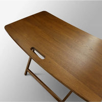 28 in W Warm Brown New Color Solid Red Oak Wood Folding Table