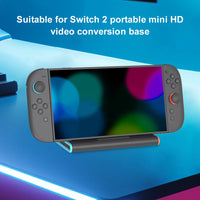 Portable mini HD video conversion base for Switch 2 on a blue background