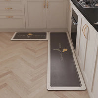 Floral Kitchen Floor Mat Non-Slip Oil Resistant Carpet Diatomaceous Mud Absorbent Foot Mat Home Decoration
