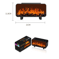 Fireplace Air Humidifier Waterless Auto-Off Aroma Essential Oil Diffuser with LED Light for Home Creative USB Aroma Diffuser