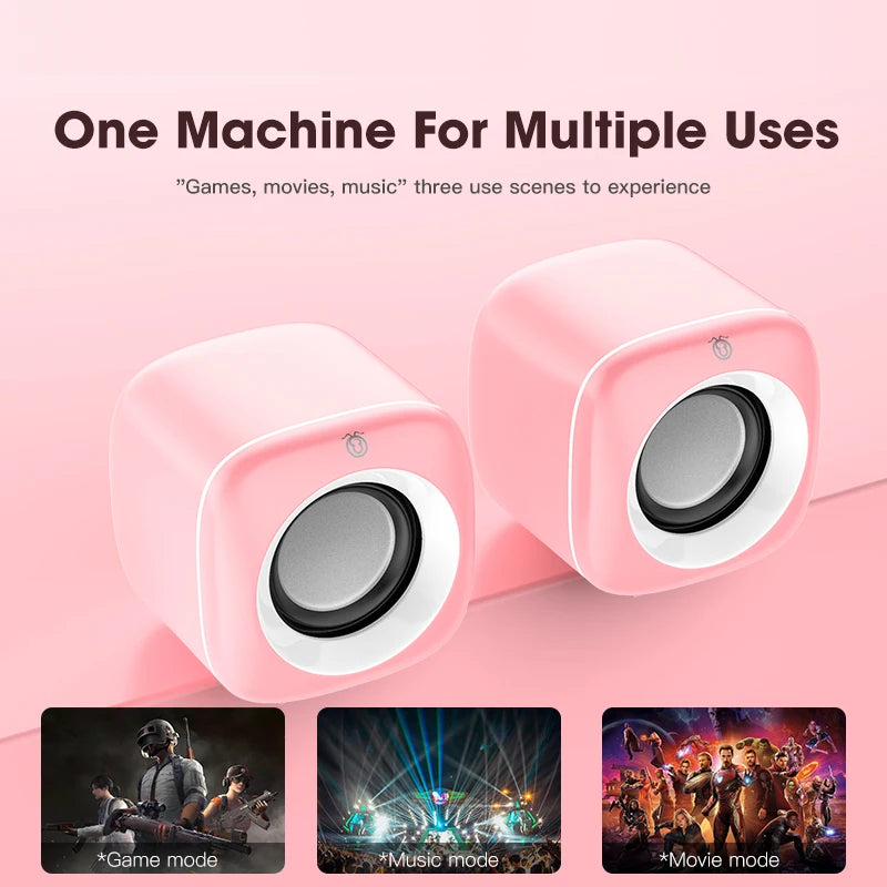Desktop Wired USB Computer Dual Speaker for Laptop PC Phone 4D Suround Stereo Subwoofer AUX Playback Deep Bass Sound Loudspeaker