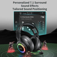 Edifier G35 PC Gaming Headset USB Over-Ear Headphone with 7.1 Hi-Res Surrounding Sound RGB Light for PC PS4 Gaming Accessories