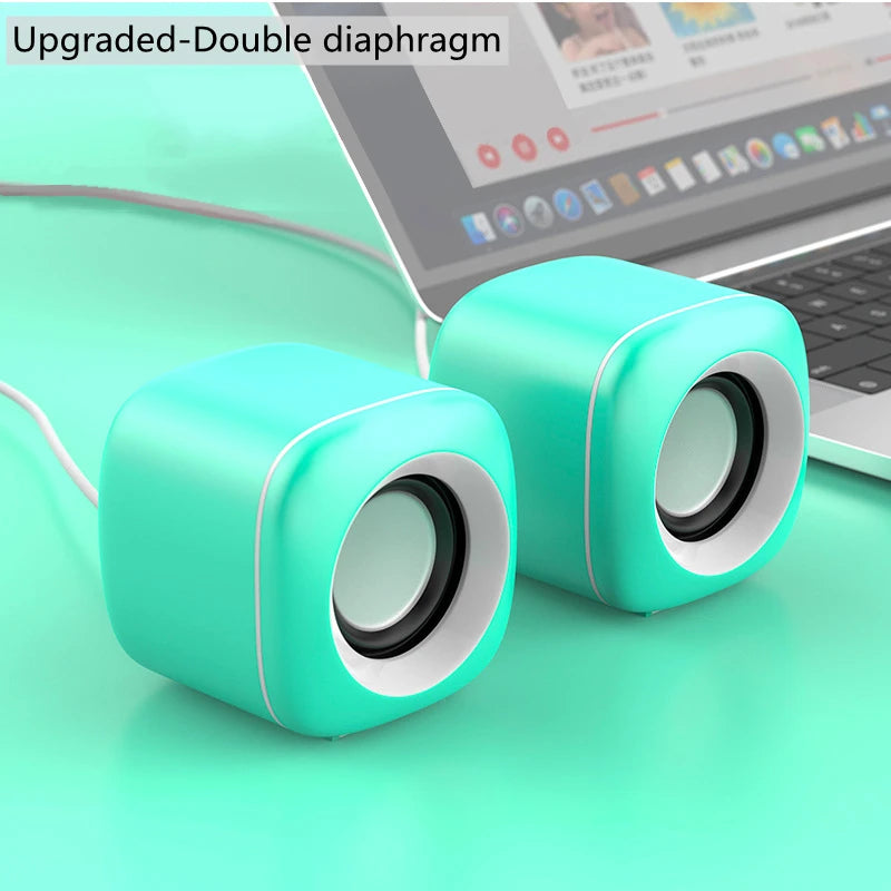 Desktop Wired USB Computer Dual Speaker for Laptop PC Phone 4D Suround Stereo Subwoofer AUX Playback Deep Bass Sound Loudspeaker