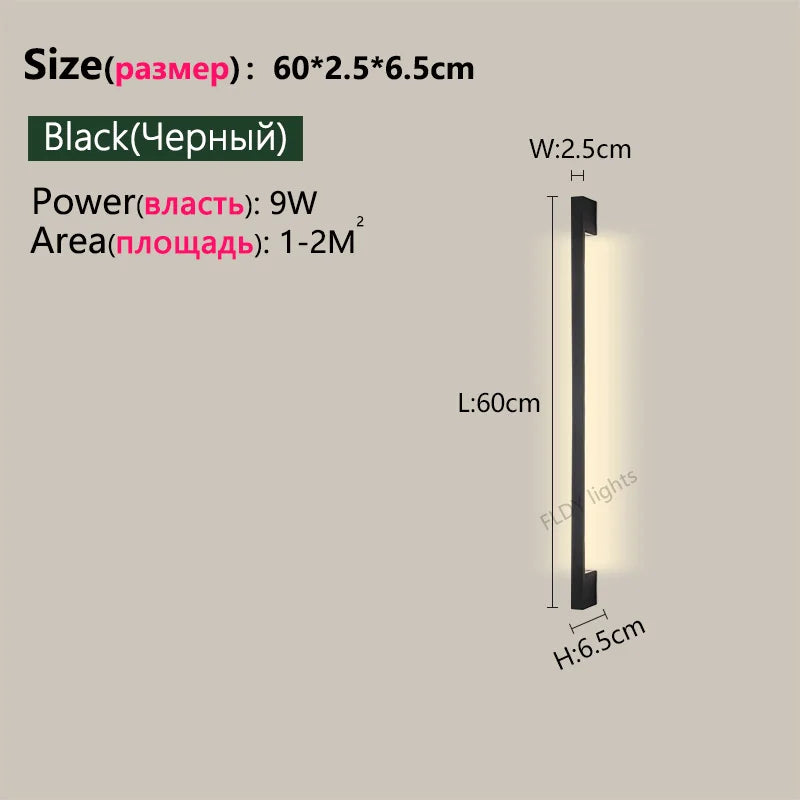 Modern Minimalist Long Wall Lamp LED Wall Mounted Light Indoor Living Room Bedroom Background Lamp Home Decora Fixtures 110/220V