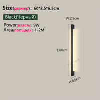 Modern Minimalist Long Wall Lamp LED Wall Mounted Light Indoor Living Room Bedroom Background Lamp Home Decora Fixtures 110/220V