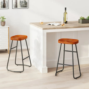 2PCS Bar Stools Kitchen Chairs With Anti Slip Foot Pads Metal Frame Stylish Bar Chairs For Dining Room Coffee Shop Living Room