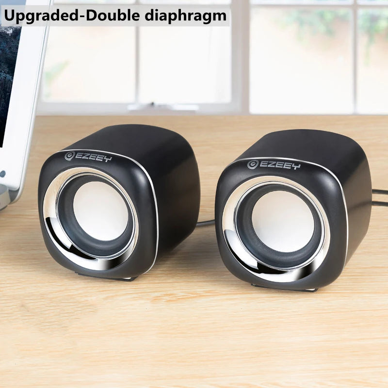 Desktop Wired USB Computer Dual Speaker for Laptop PC Phone 4D Suround Stereo Subwoofer AUX Playback Deep Bass Sound Loudspeaker