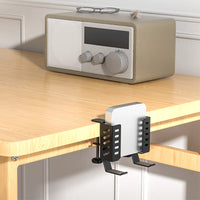 Desk Side Laptop Holder No Drill Desk Side Storage Organizer Side Desk Laptop Mount Clamp on Desk Organizer