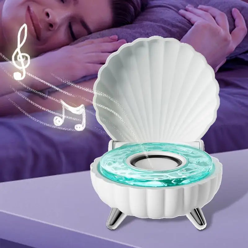 Cute Wireless Blue Tooth Shell Speaker Fashion Shell Surround Sound Speaker Portable Stereo Speakers With LED Light For Gifts